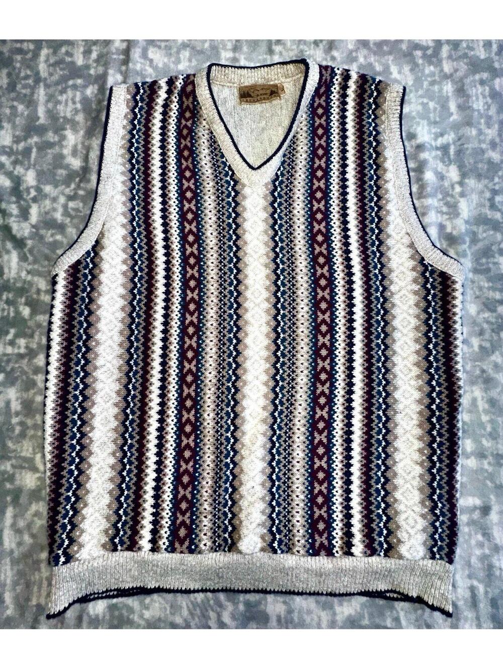 Vintage Shenandoah Knit Sweater Vest Mens Size Large Made In USA Classic